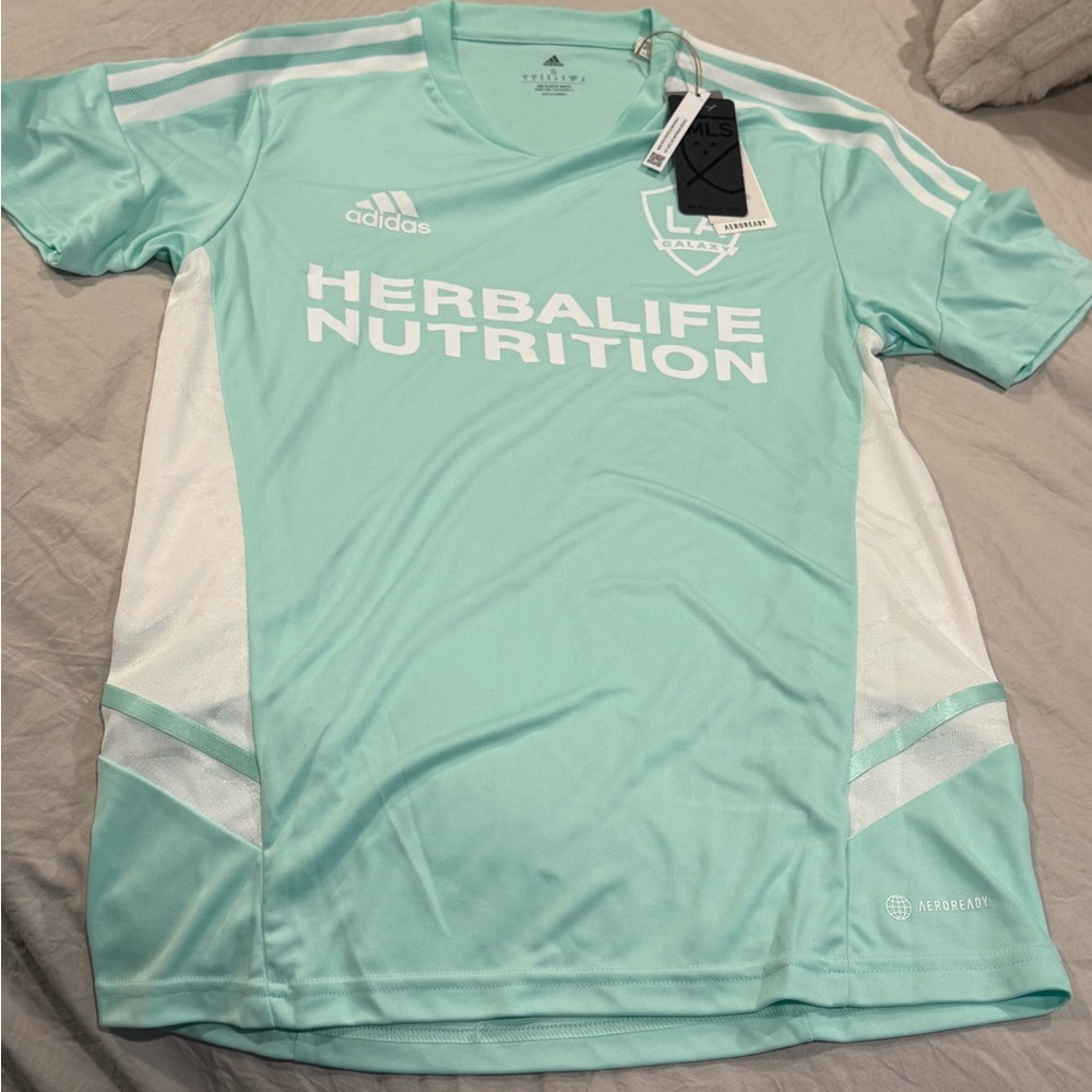 adidas Mint Green Soccer Jersey with White Crest